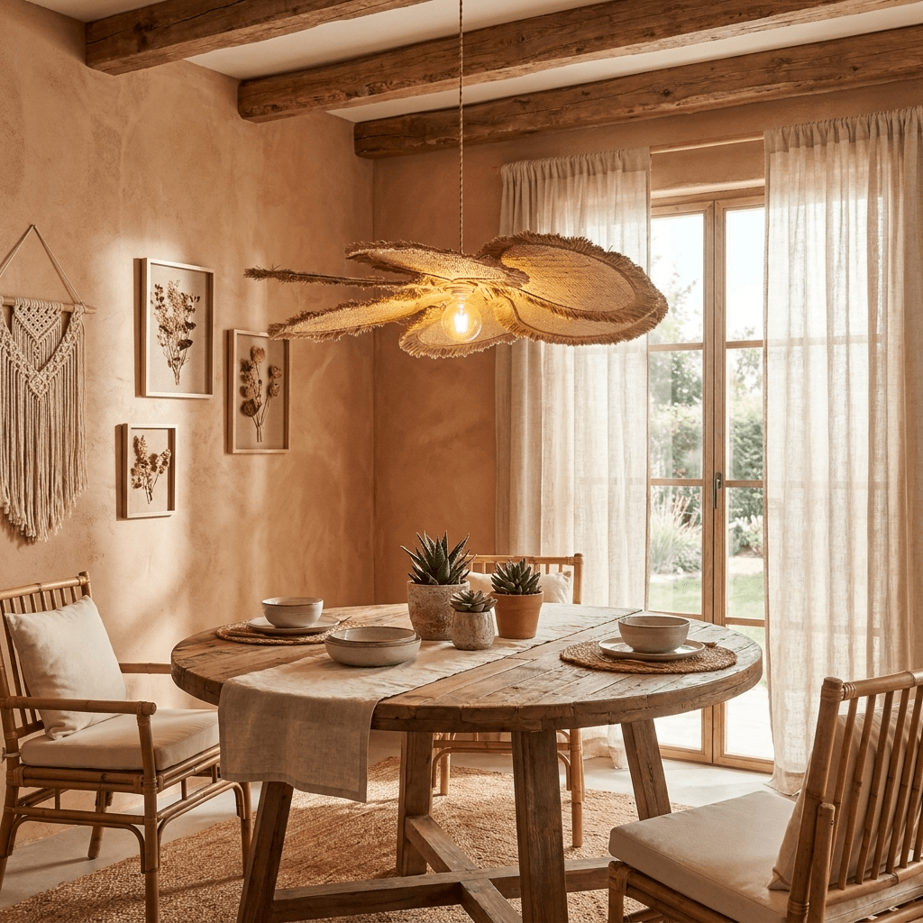 Sfrangia Raffia Pendant Lamp-Neutral Decor