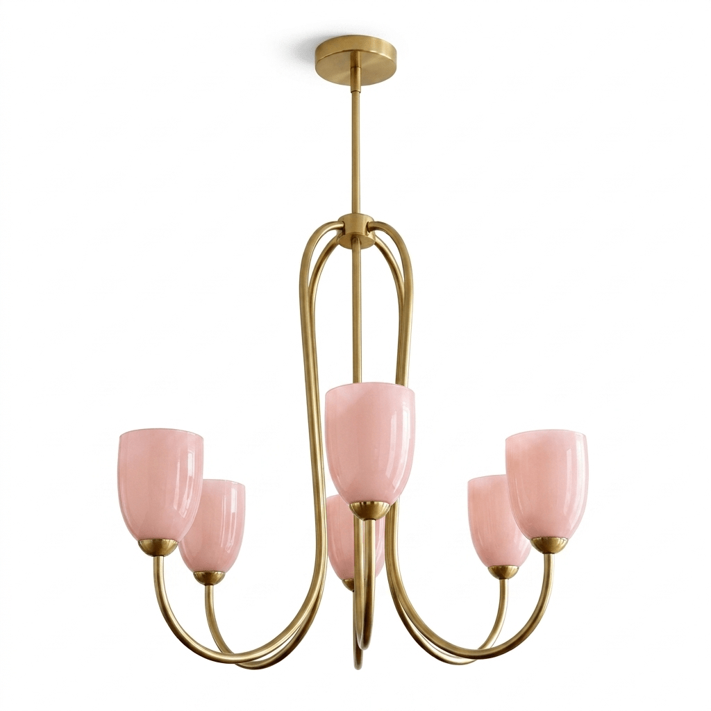 Tulip Gold Chandelier-Neutral Decor