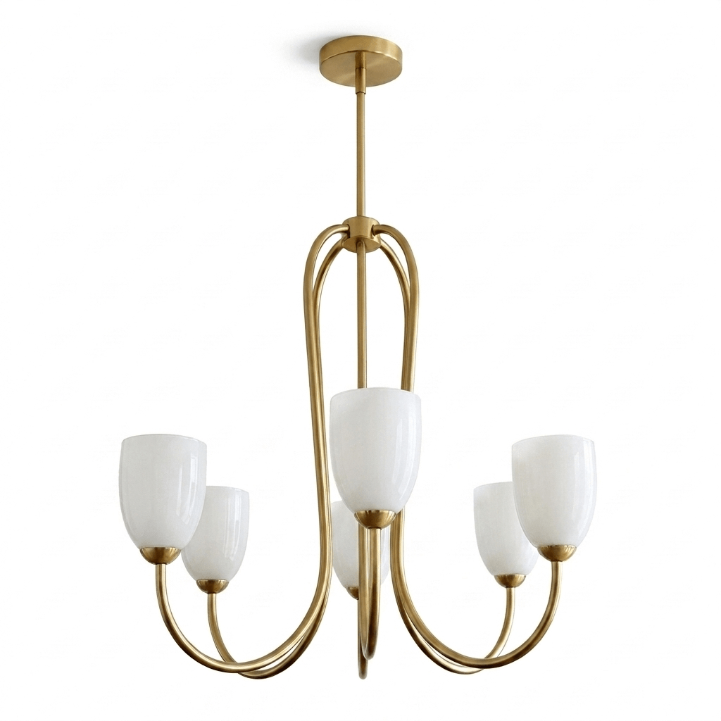 Tulip Gold Chandelier-Neutral Decor