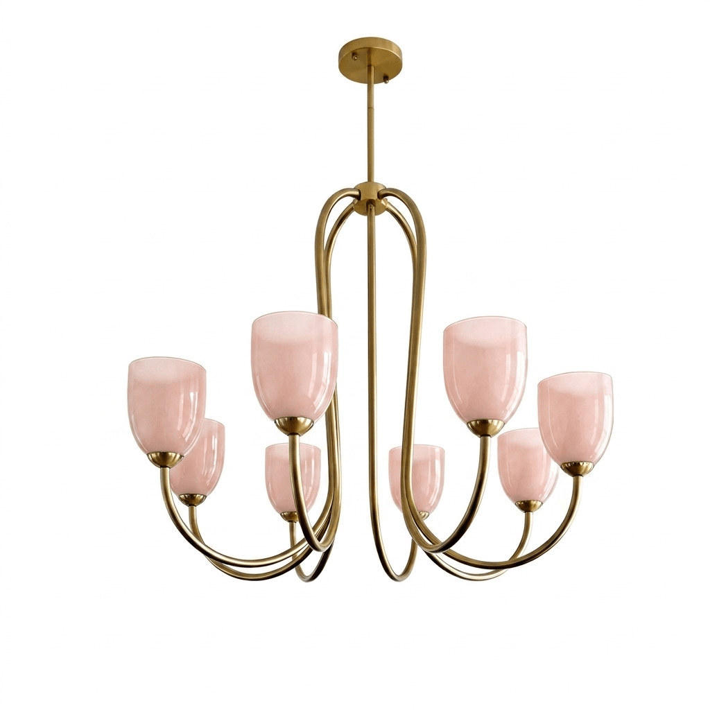 Tulip Gold Chandelier-Neutral Decor