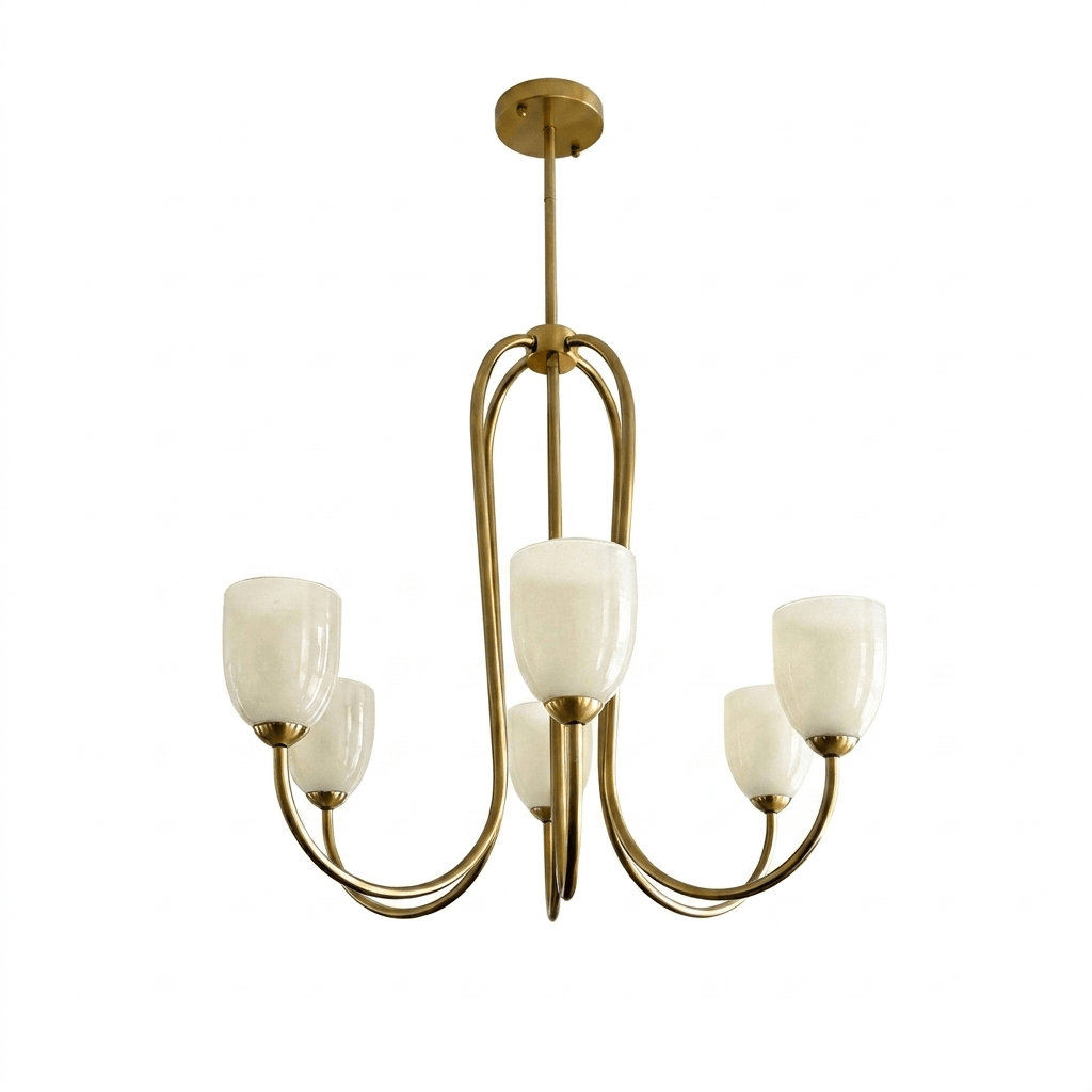 Tulip Gold Chandelier-Neutral Decor