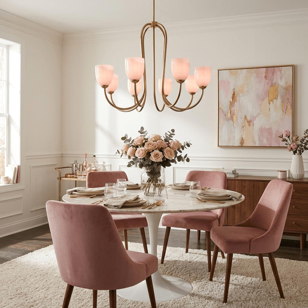 Tulip Gold Chandelier-Neutral Decor