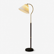 Walnut Gooseneck Floor Lamp-Neutral Decor
