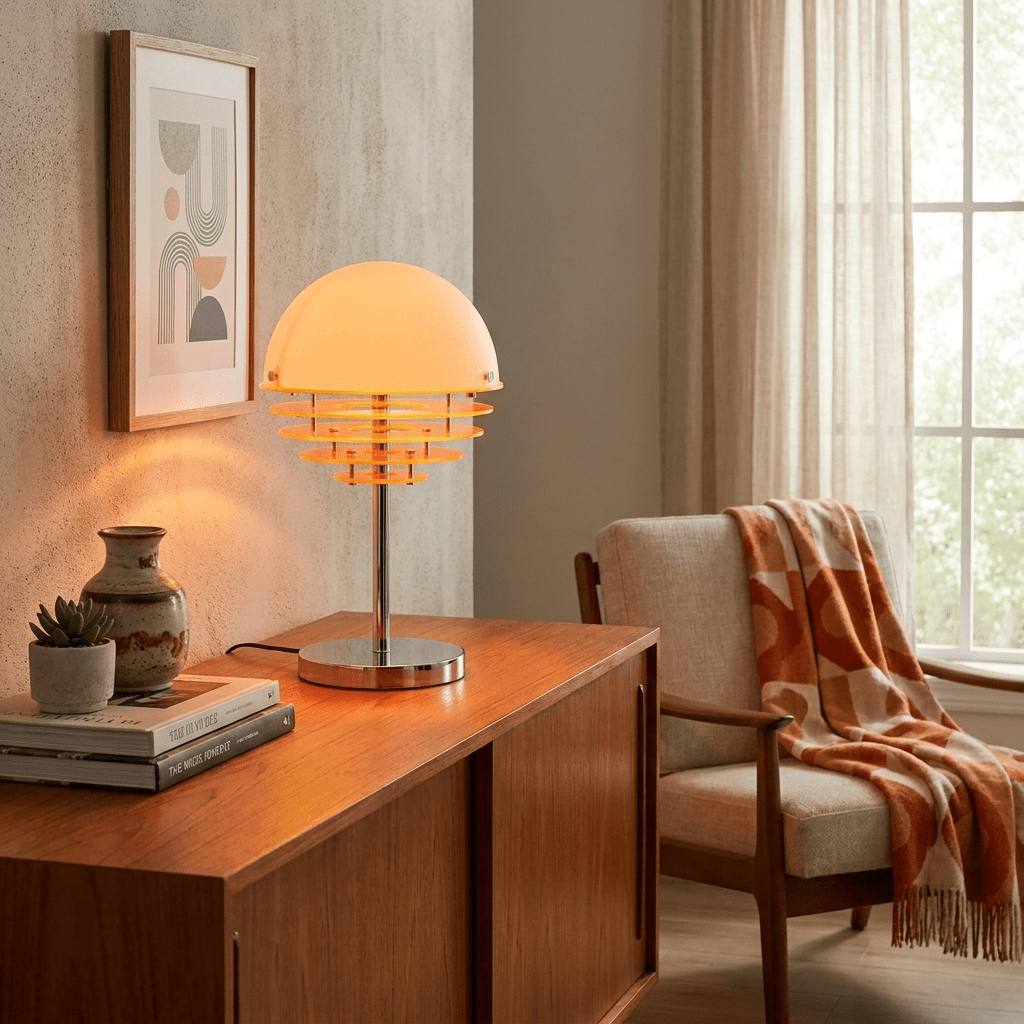Dome Louver Table Lamp-Neutral Decor