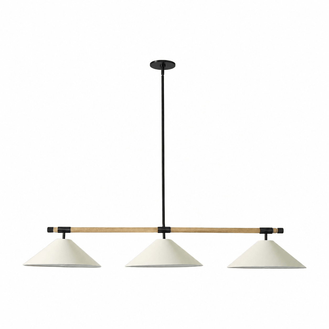 Linen Cone Linear Chandelier-Neutral Decor