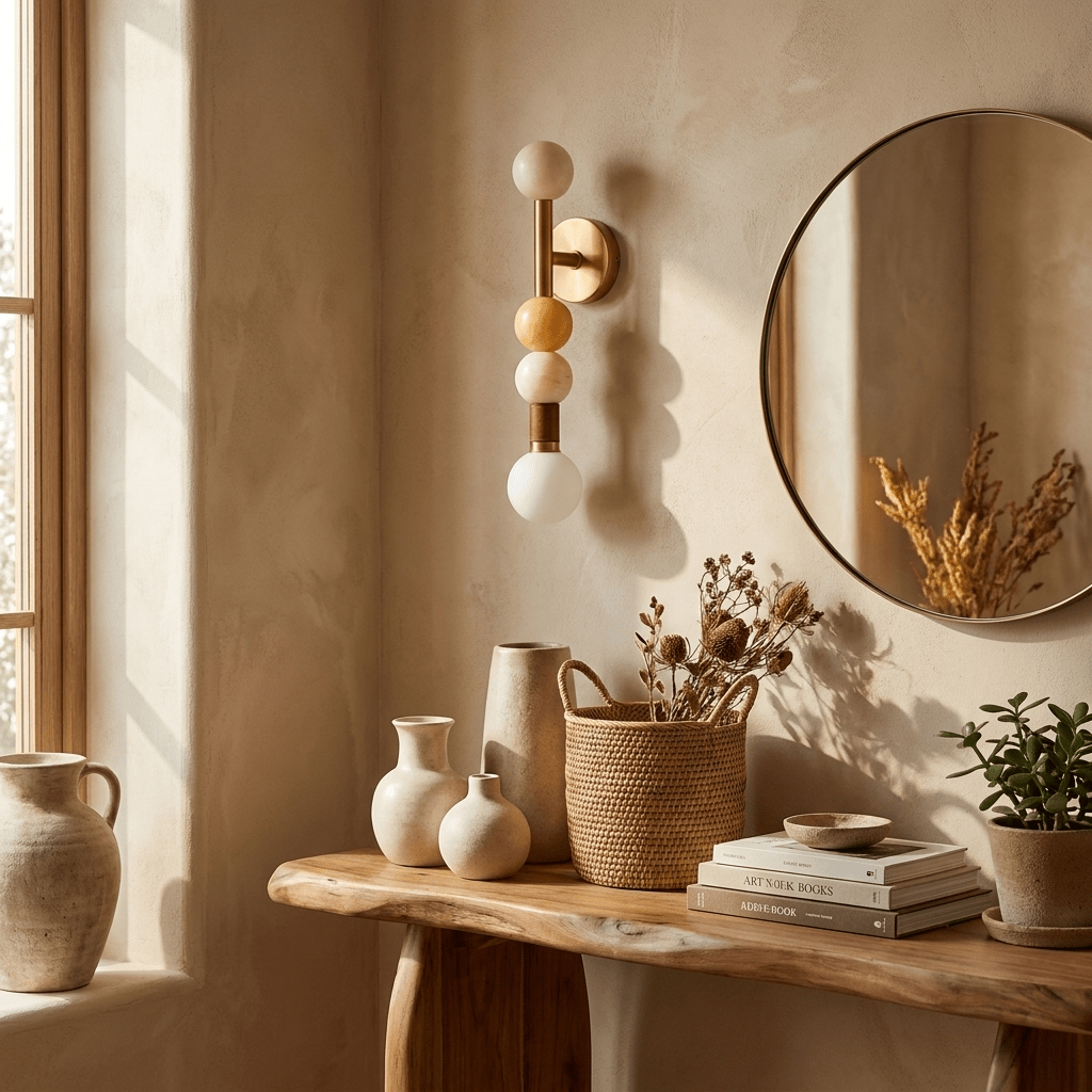 Stacked Sphere Wall Sconce-Neutral Decor