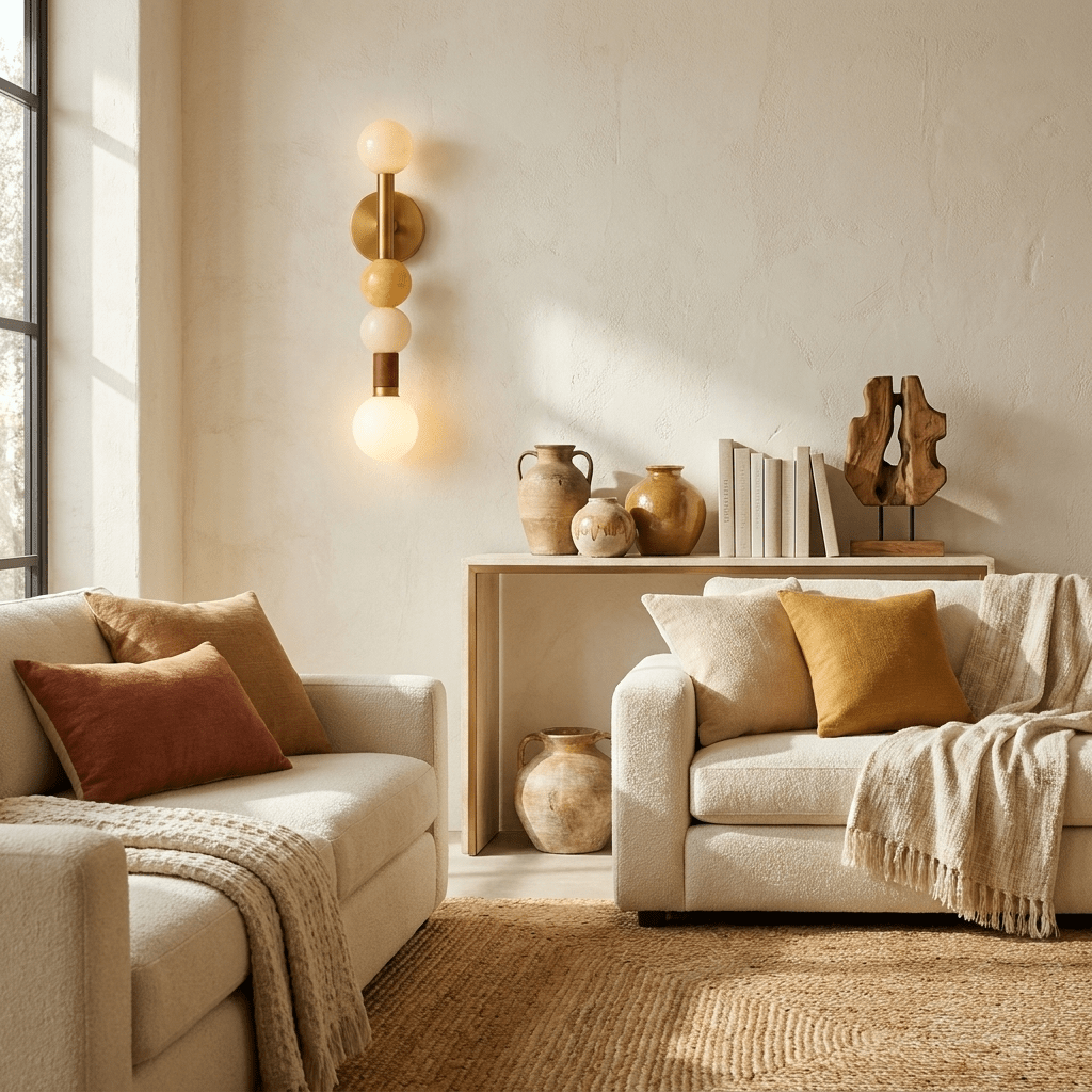 Stacked Sphere Wall Sconce-Neutral Decor