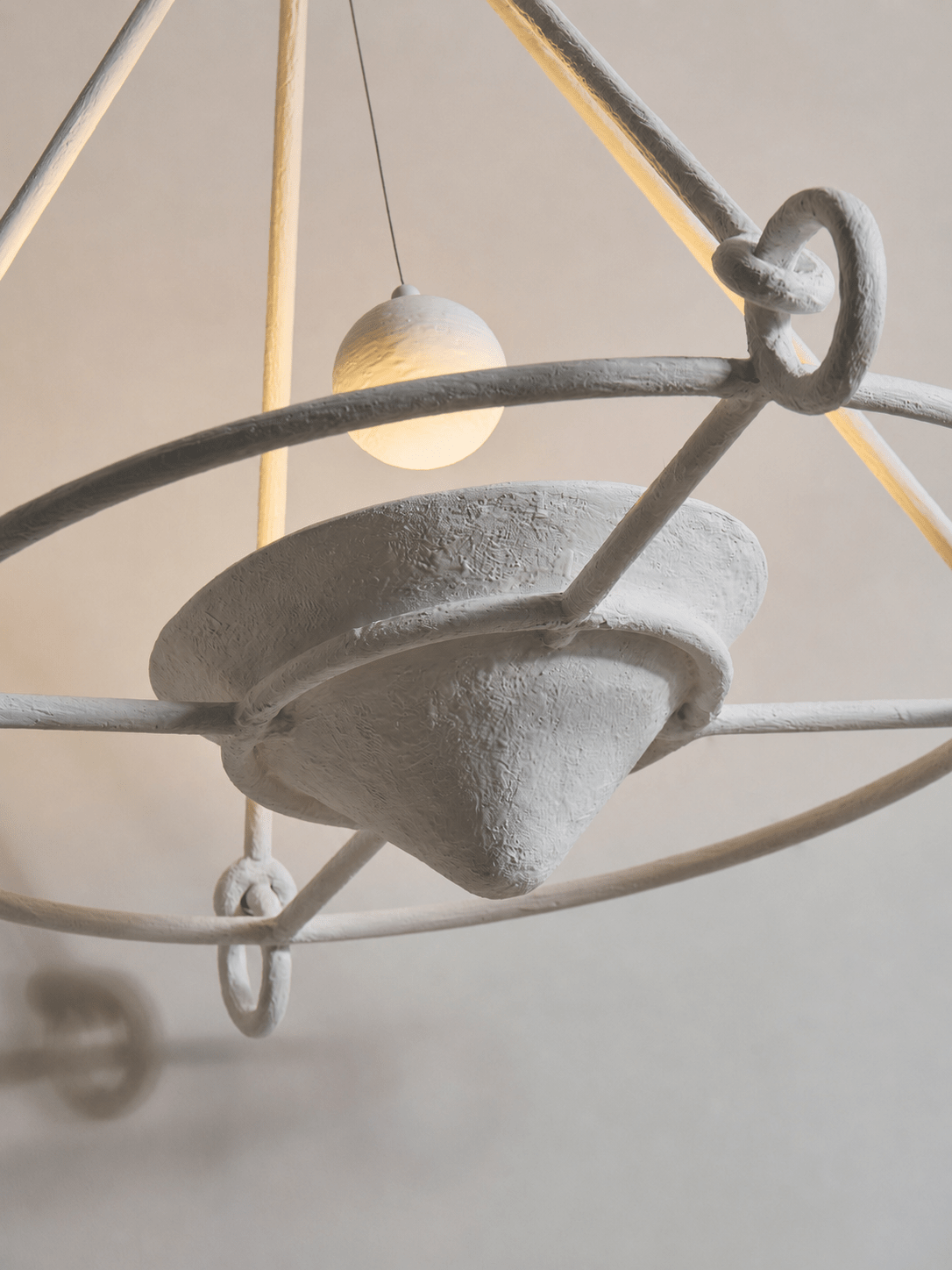 Sculptural Plaster Chandelier-Neutral Decor