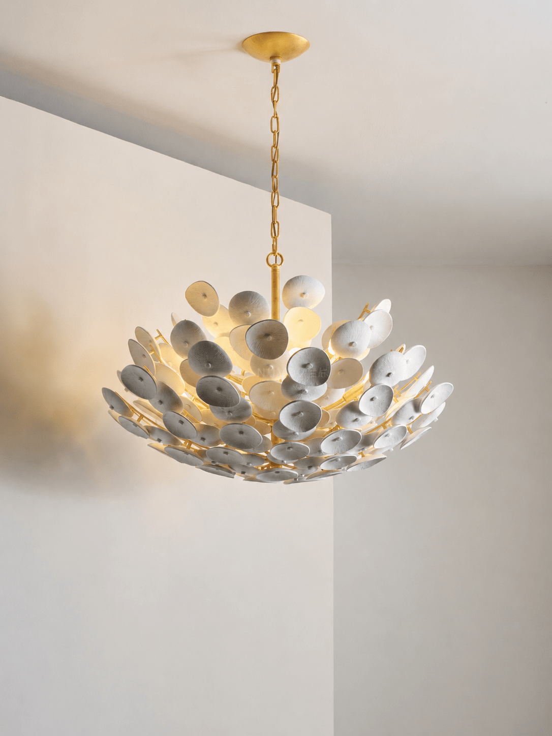 Coconut Disc Chandelier-Neutral Decor