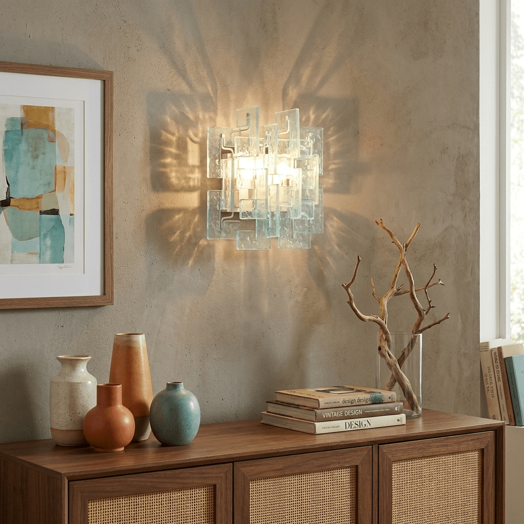 Stacked Glass Wall Sconce-Neutral Decor