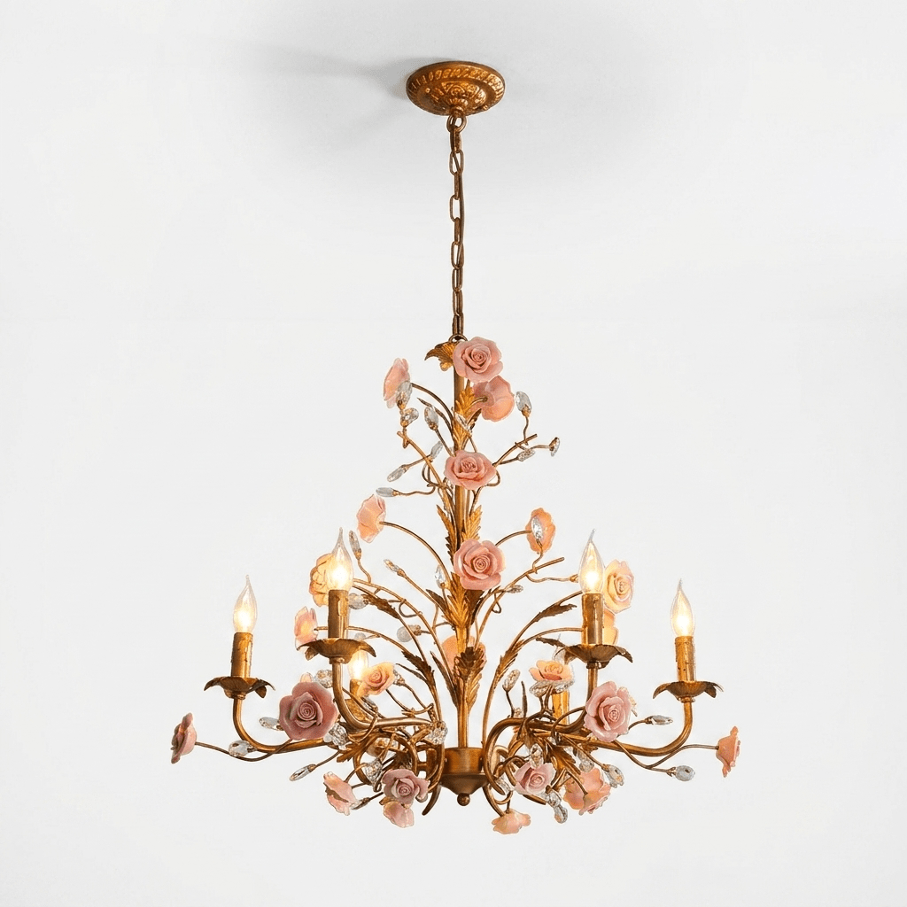 Rose Chandelier-Neutral Decor