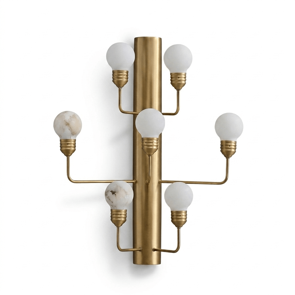 Raggiera Alabaster Globe Wall Sconce-Neutral Decor