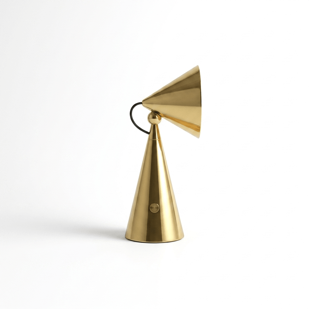 Rechargeable Cone Table Lamp-Neutral Decor
