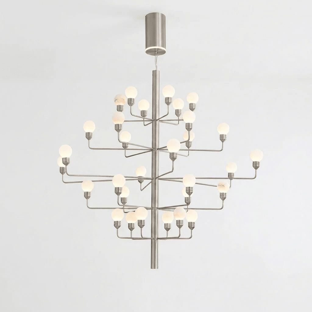 Raggiera Tiered Alabaster Globe Chandelier-Neutral Decor