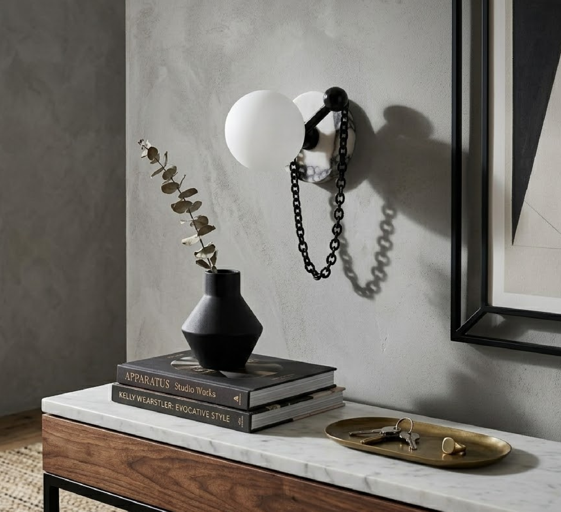 Keepsake Marble Globe Wall Sconce-Neutral Decor