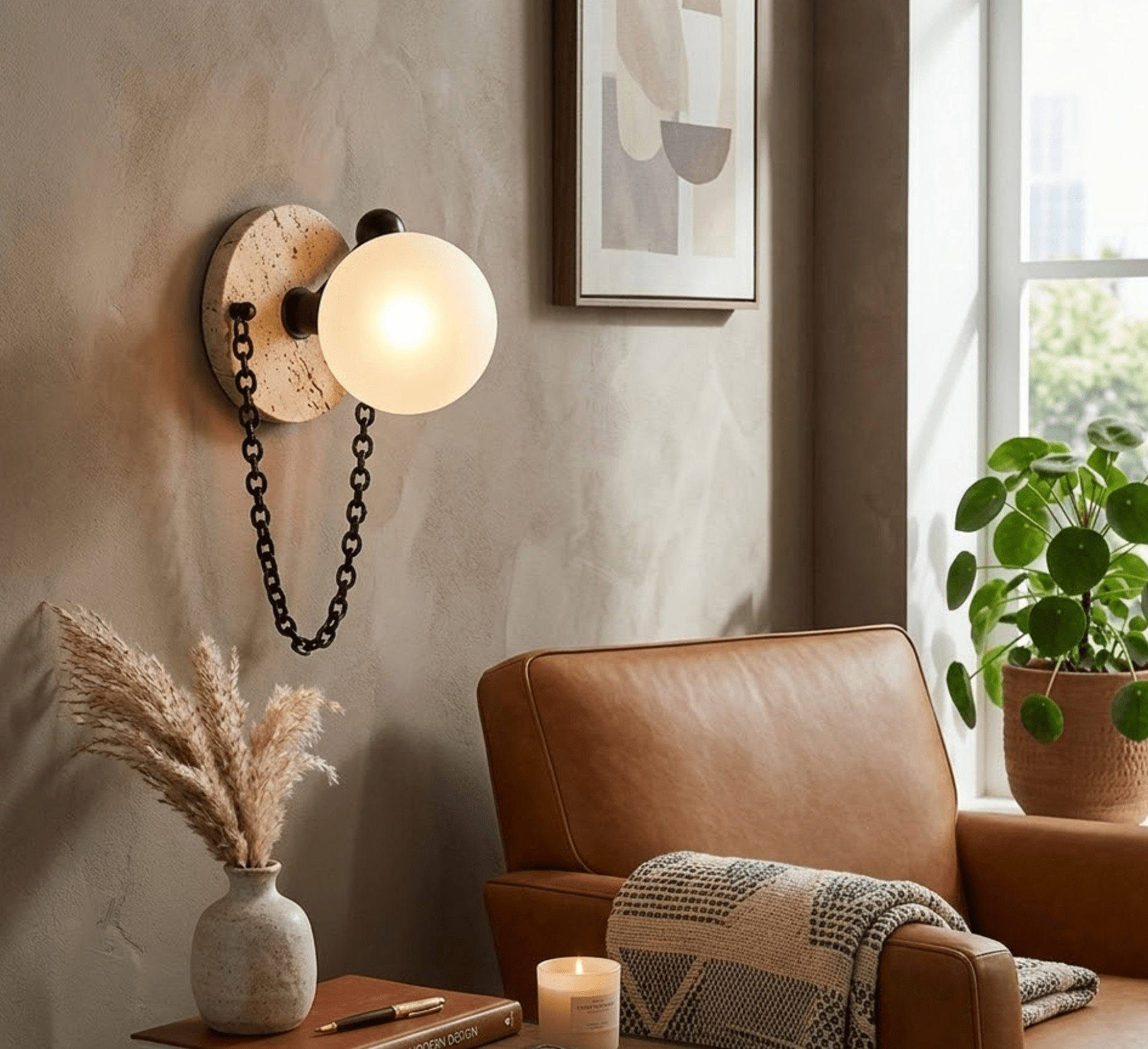 Keepsake Marble Globe Wall Sconce-Neutral Decor