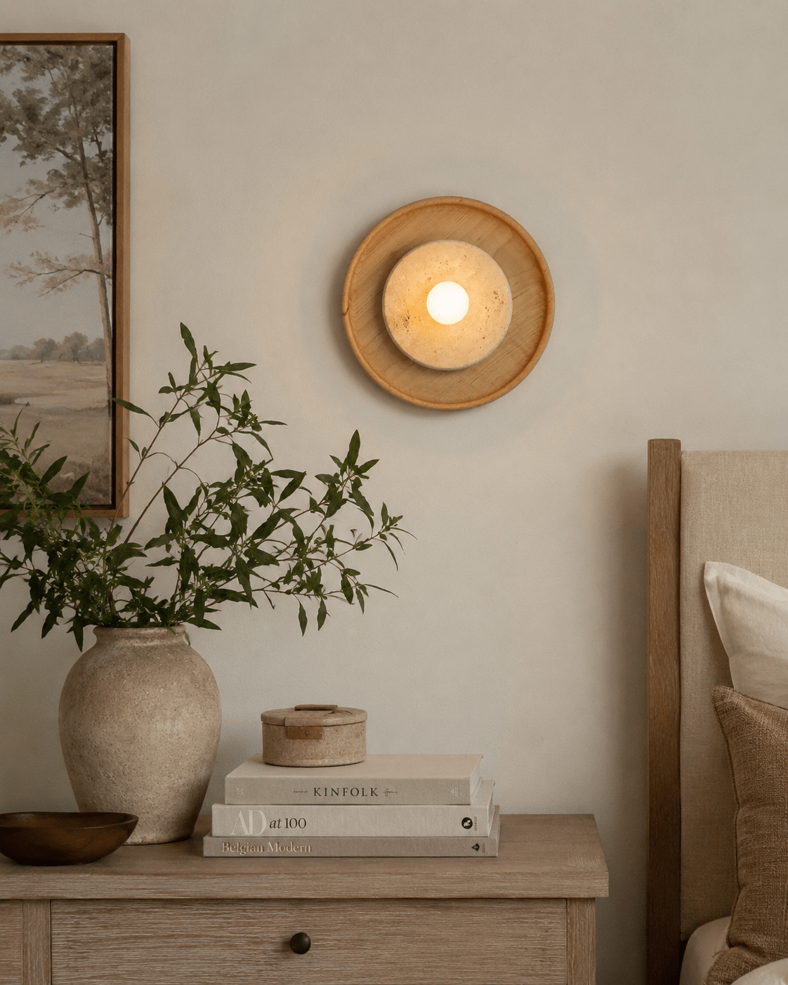 Rapolano Travertine Wall Sconce-Neutral Decor