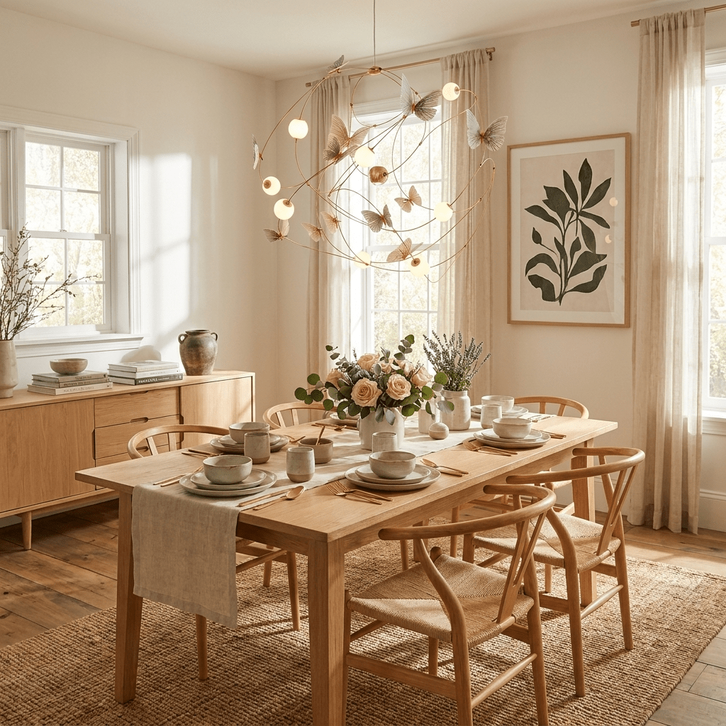 Flutter Orbit Butterfly Chandelier-Neutral Decor