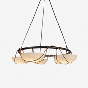 Alabaster Bowl Ring Chandelier-Neutral Decor