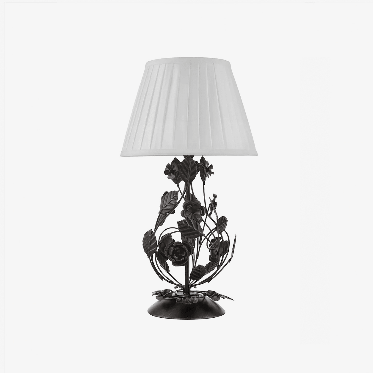 Rosaspina Wrought Iron Rose Table Lamp-Neutral Decor