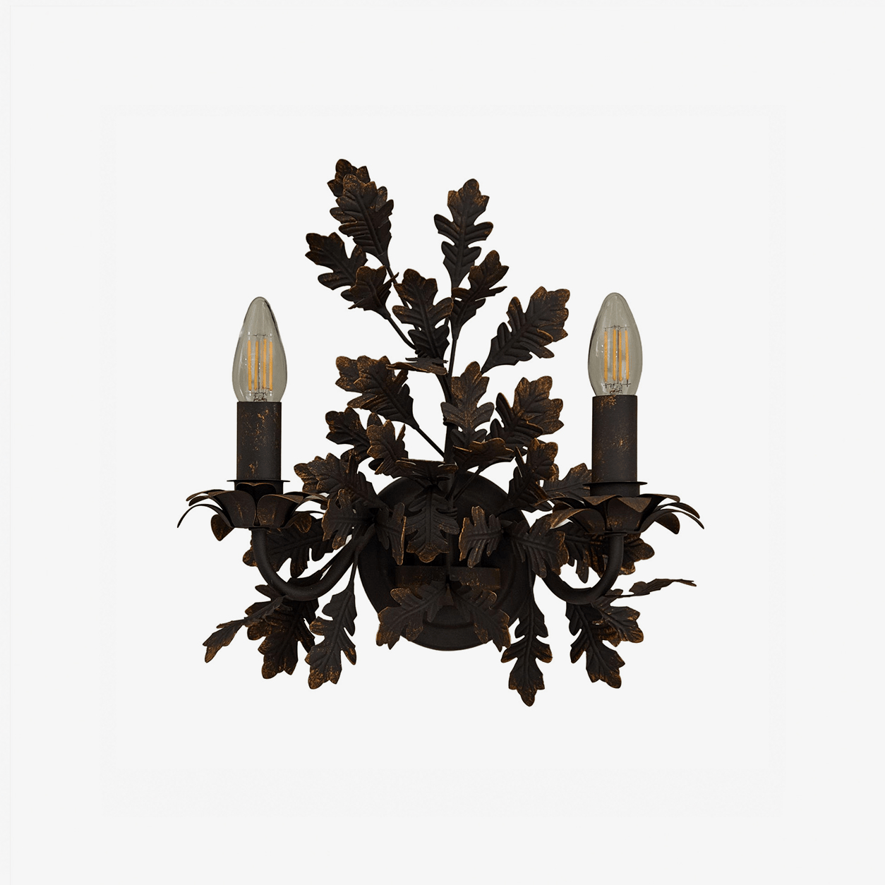 Oak Leaf Wrought Sconce-Neutral Decor