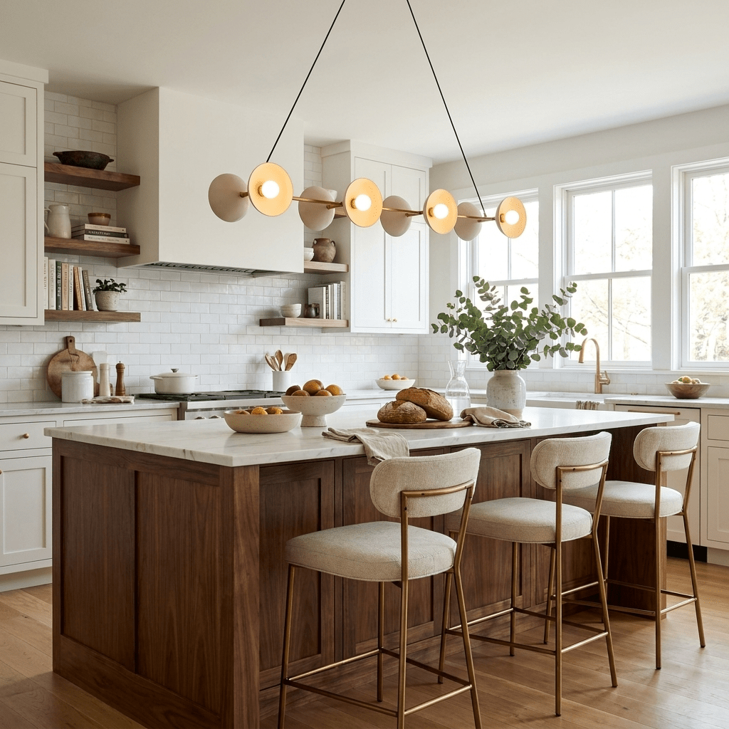 Slim Brass Linear Chandelier-Neutral Decor
