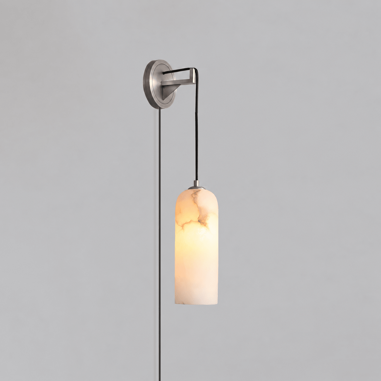 Monty Alabaster Plug-in Wall Lamp-Neutral Decor