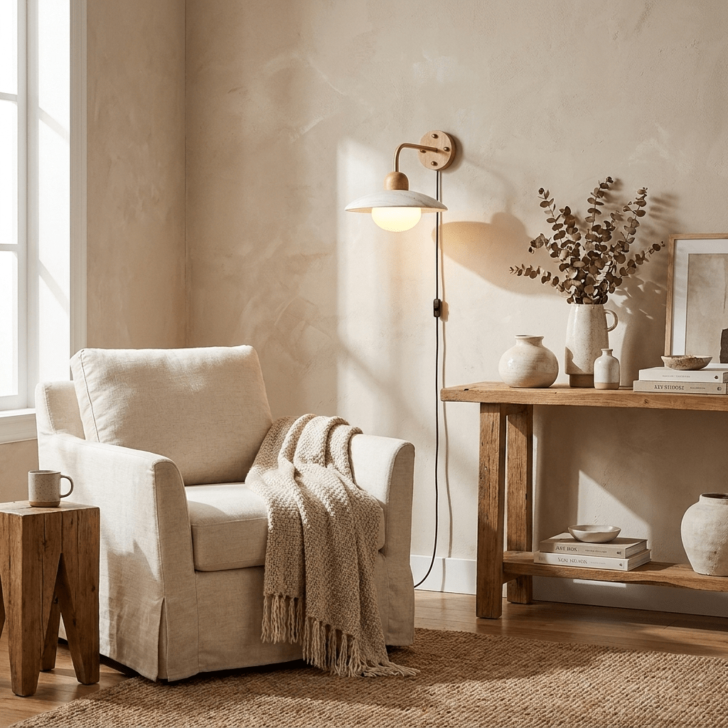Dome Arm Plug-in Wall Lamp-Neutral Decor