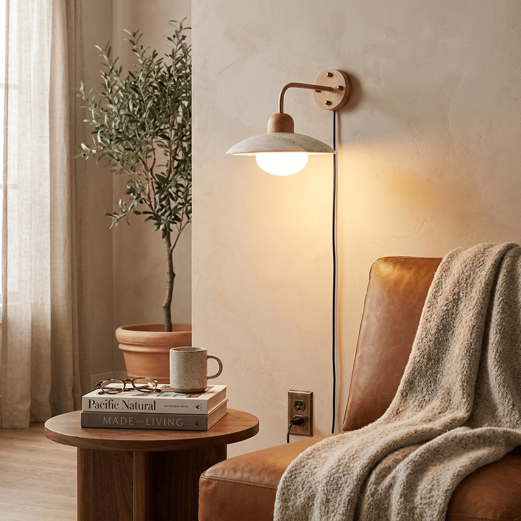 Dome Arm Plug-in Wall Lamp-Neutral Decor