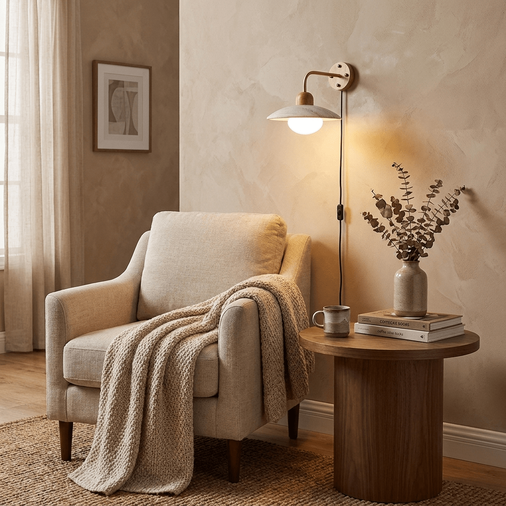 Dome Arm Plug-in Wall Lamp-Neutral Decor