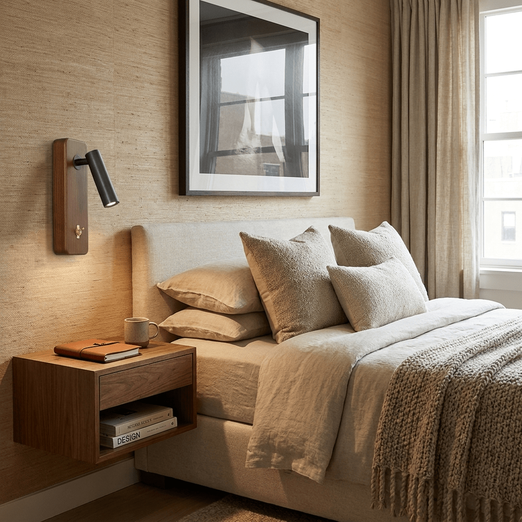Alderaine Wood LED Reading Wall Sconce