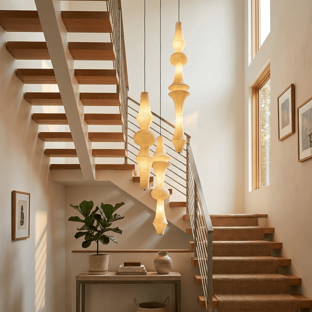 Virairaine Sculptural Mulberry Silk Pendant Light