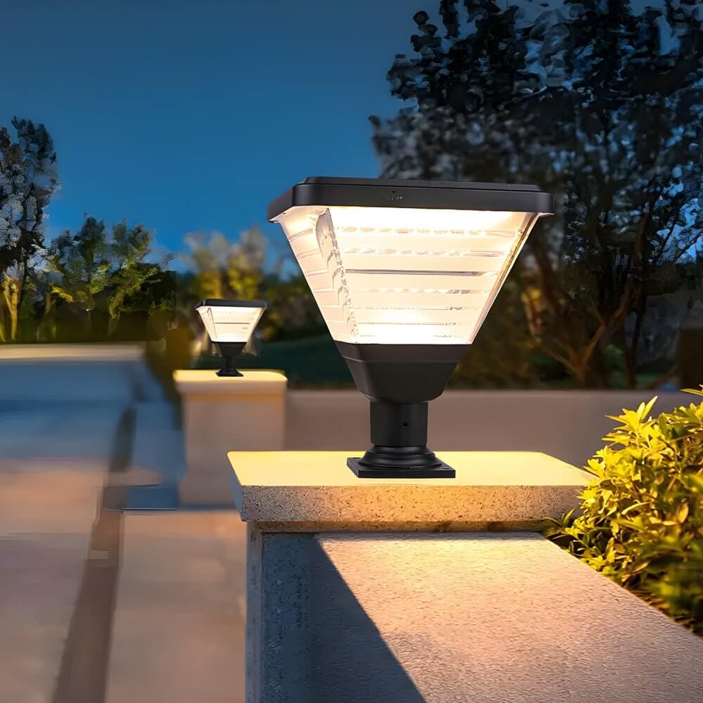 Garder Square Solar LED Outdoor Pier Post Light