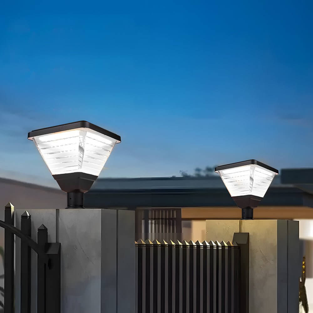 Garder Square Solar LED Outdoor Pier Post Light