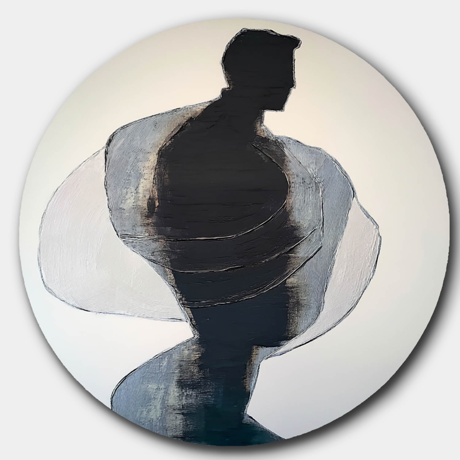 Wall Art Textured Male Figure Silhouette - Neutralighting
