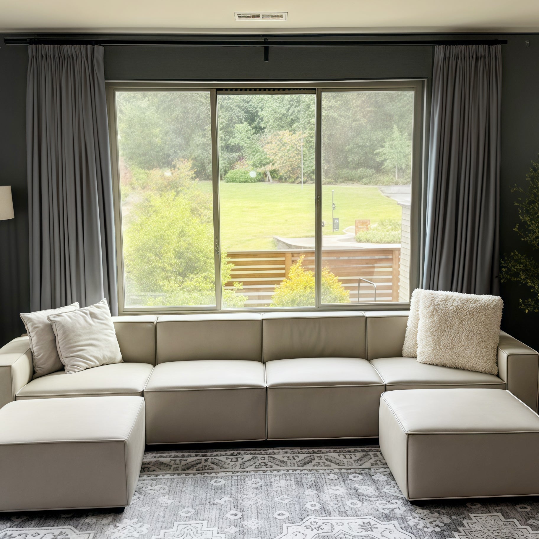 Lily Linen Curtains & Drapes Pleated-Neutral Decor
