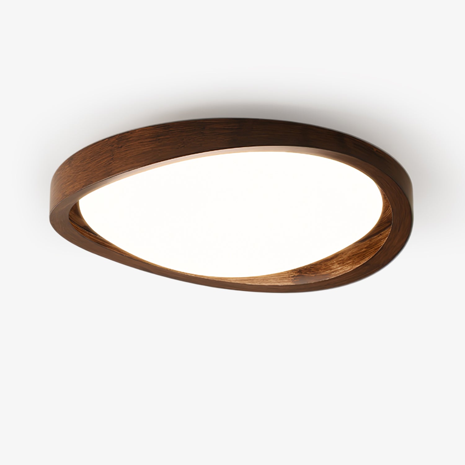 Nalem Ceiling Light Walnut Curved Edge Oval Nordic-Neutral Decor