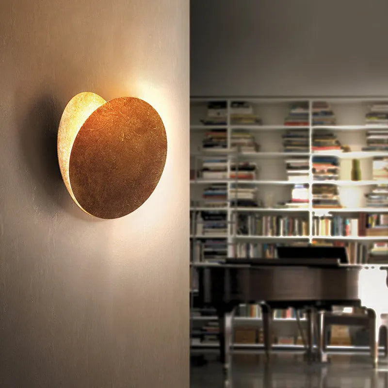 Arisha Modern Minimalist Round Moon Eclipse Wall Lamp - Neutral Decor
