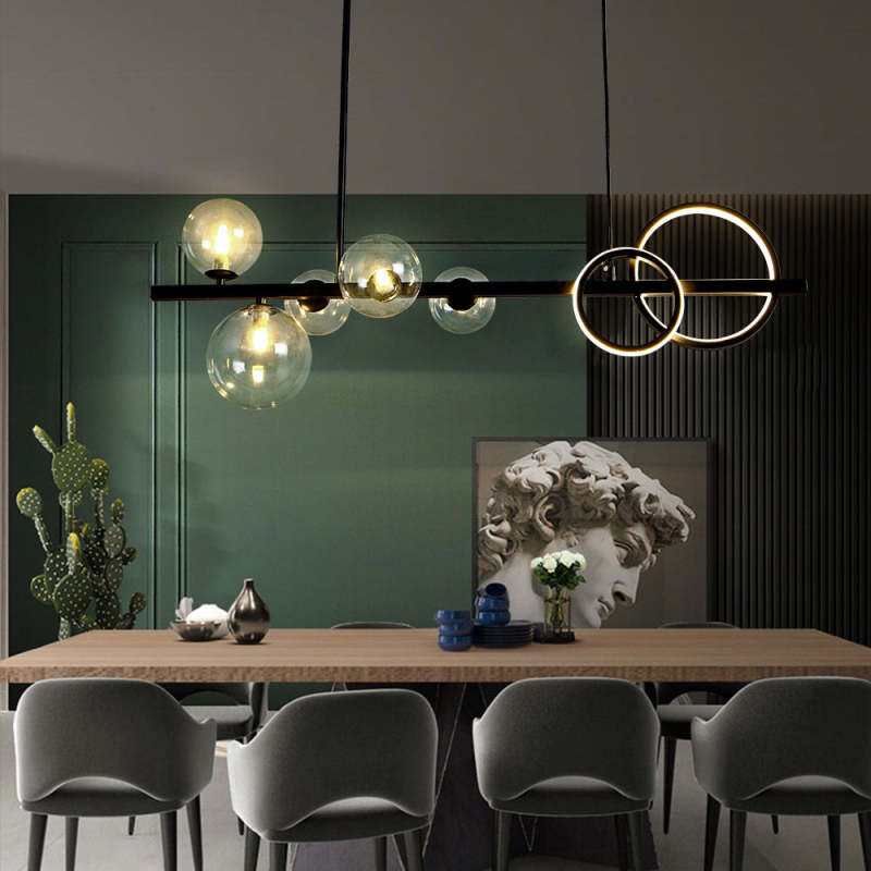 Arisha Pendant Light Bubble Circle Modern Black/Gold, Bedroom - Neutral Decor