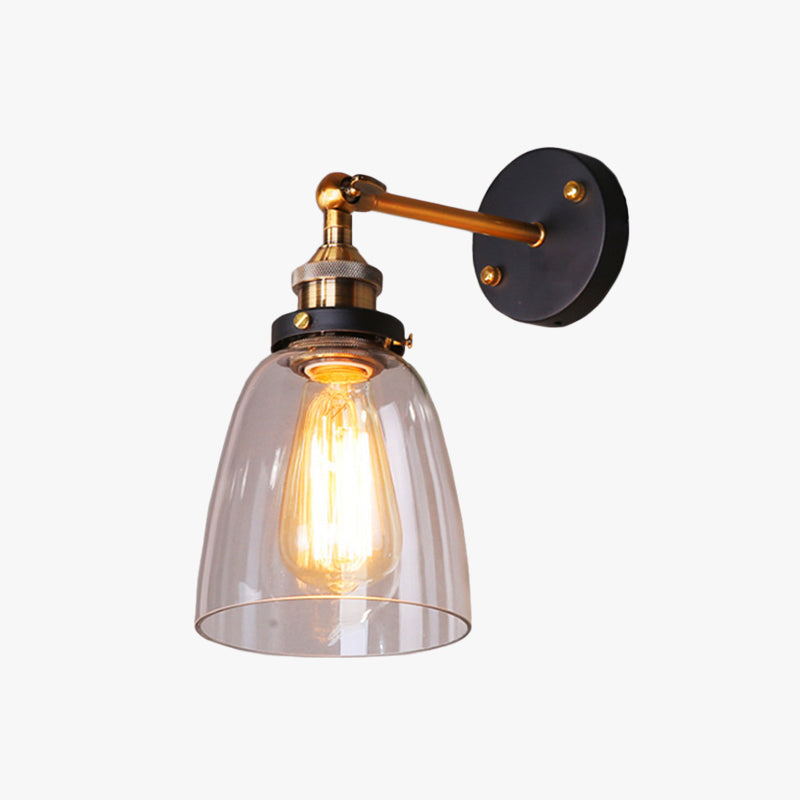 Arisha Retro Vintage Wall Mounted Lamp, Metal & Glass - Neutral Decor