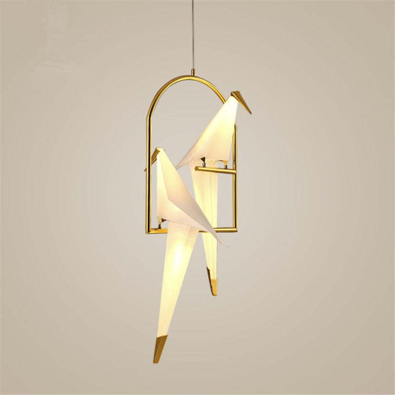 Arisha Modern Nordic Post Modern Bird Pendant Light, White/Clear - Neutral Decor