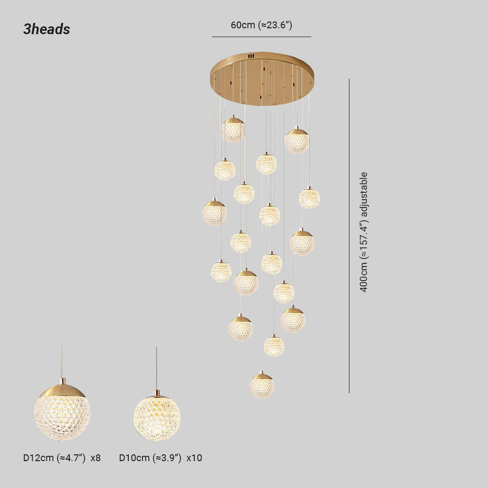 Arisha Multi Staircase Modern Art Deco Pendant Light, Gold - Neutral Decor