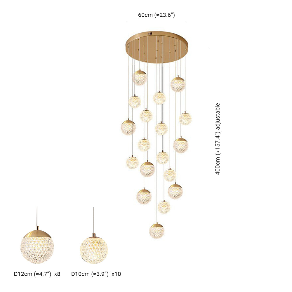 Arisha Multi Staircase Modern Art Deco Pendant Light, Gold - Neutral Decor