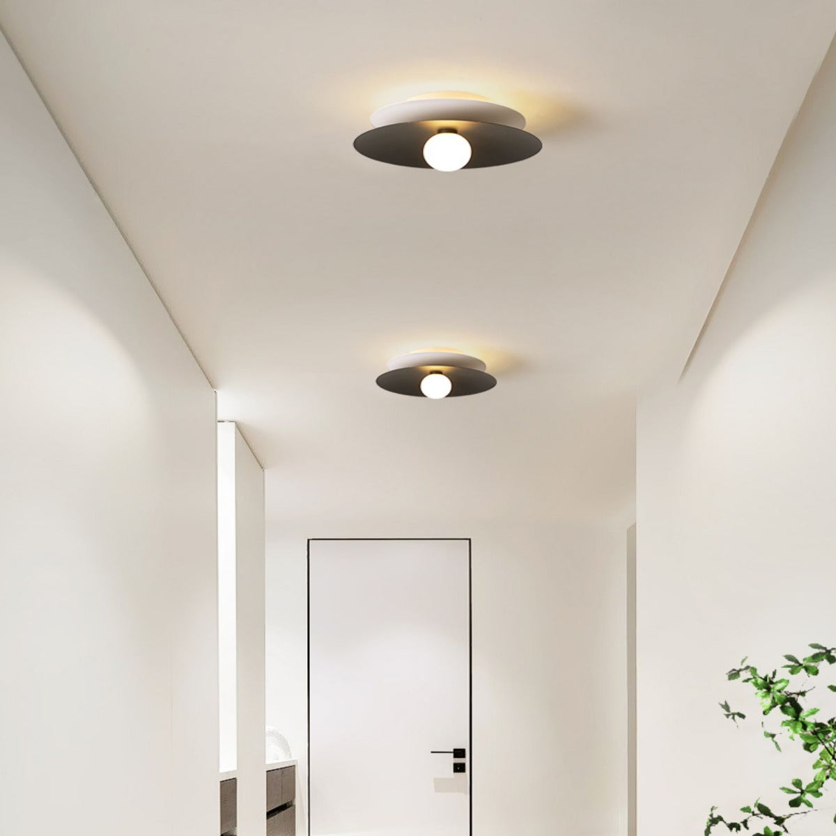 Arisha Modern Flush Mount Ceiling Light White Red Black Metal Balcony - Neutral Decor