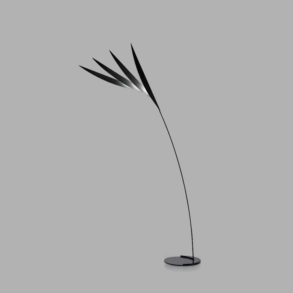 Salgado Leaf Metal/Acrylic Long Arm Floor Lamp, Living Room - Neutral Decor