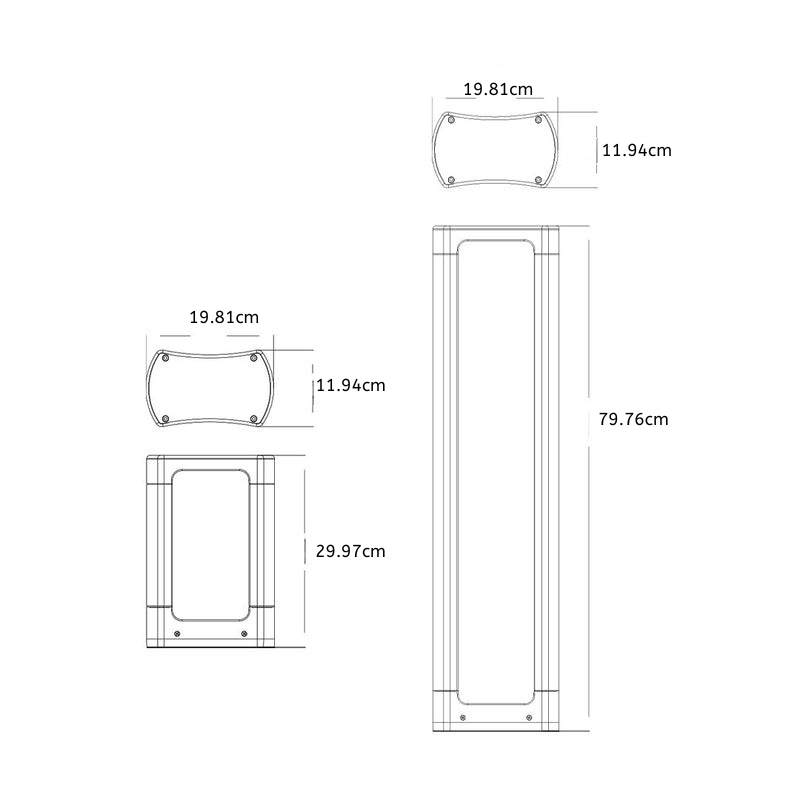 Vaessa Square LED Minimalist Outdoor Bollard Light
