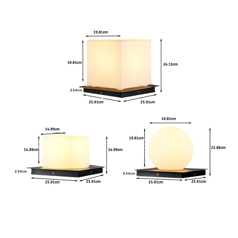 Nathania Lampshade Modern Steel Outdoor Pillar Lights