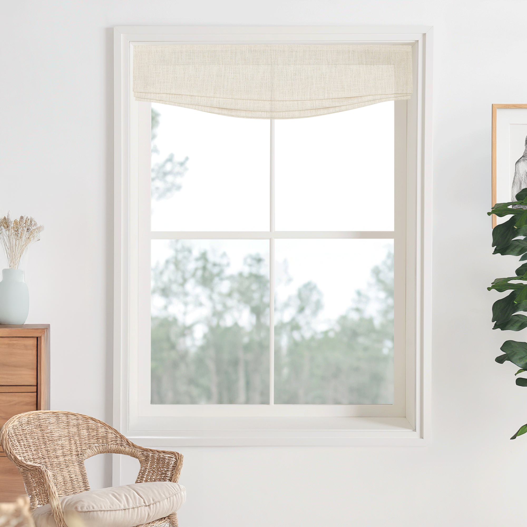 Lily Linen Roman Shades & Blinds | Relaxed-Neutral Decor