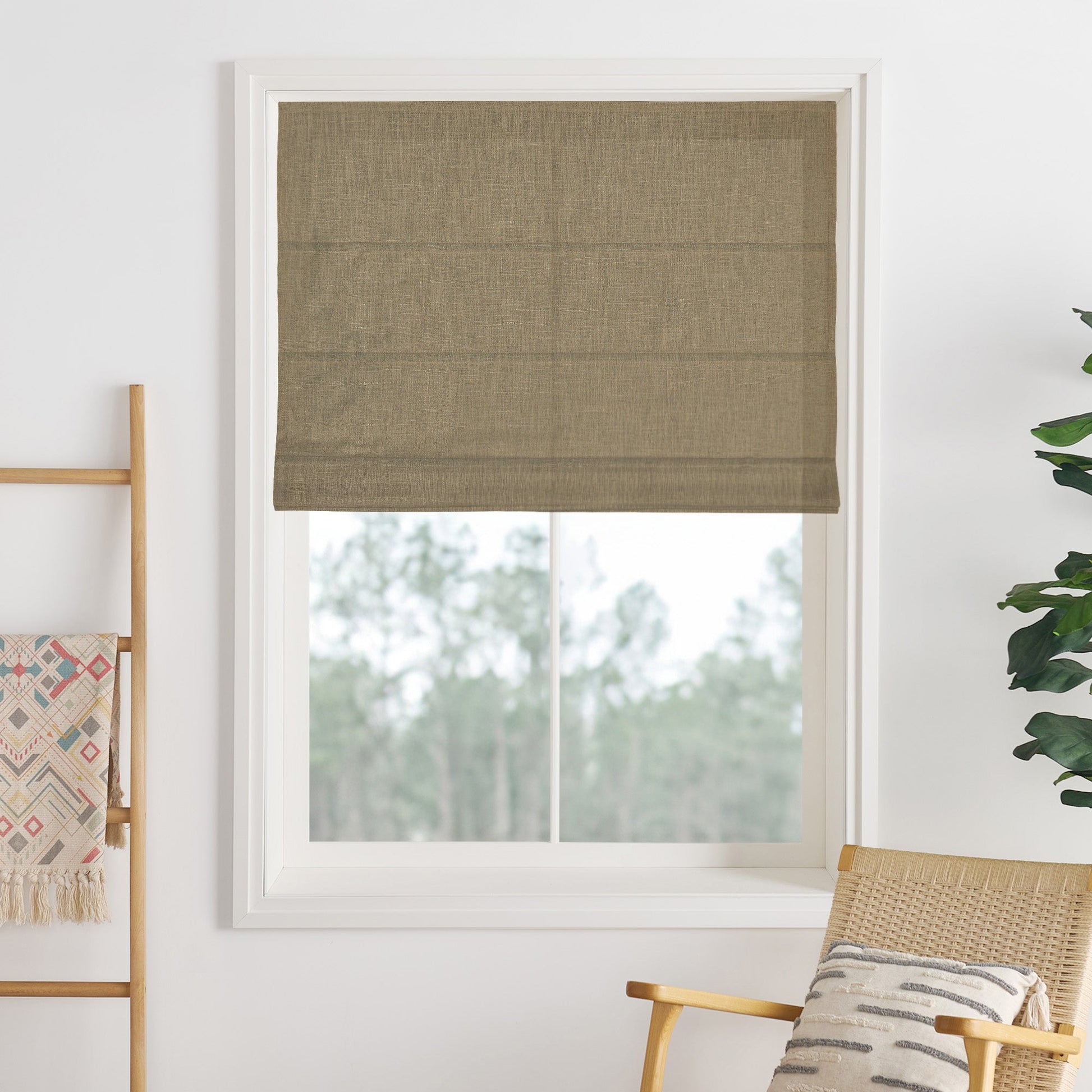 Lily Linen Roman Shades & Blinds-Neutral Decor