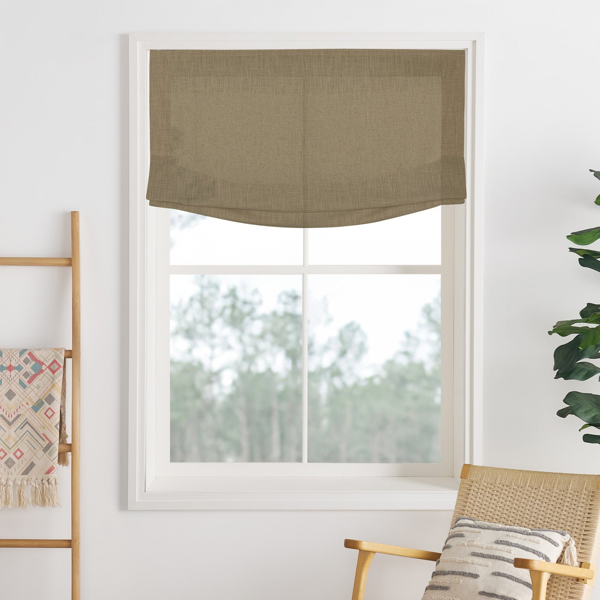 Lily Linen Roman Shades & Blinds | Relaxed-Neutral Decor
